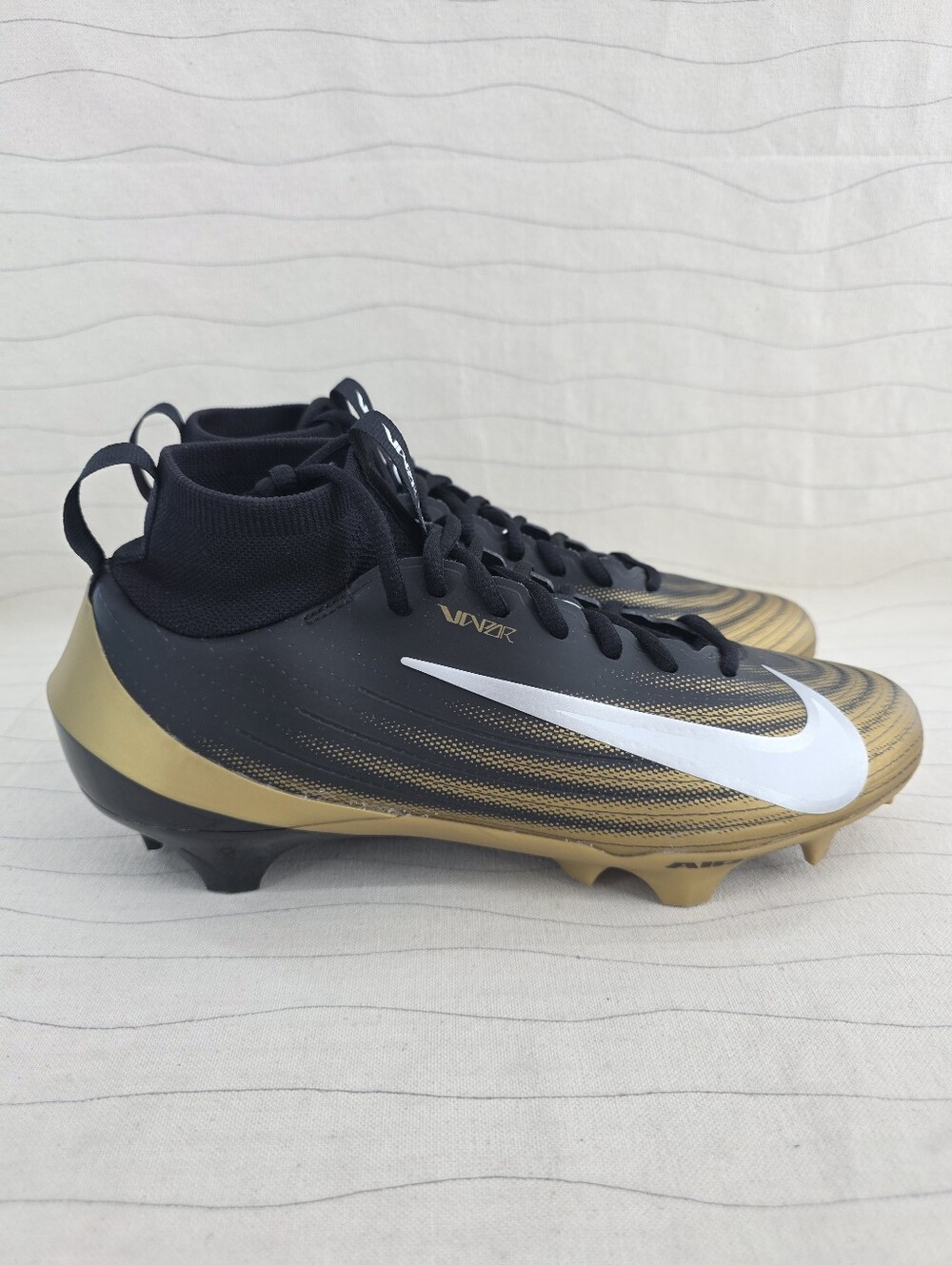 Nike Mens Air Zoom Vapor Pro 1 Black Gold Football Cleats Shoes FB3298-300 Sz 8